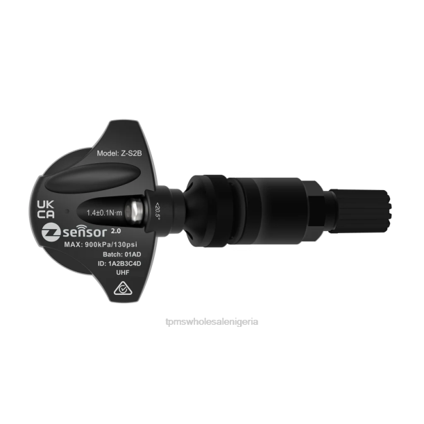 H0Z6U90 Porsche OE Replacement TPMS Sensor - OE P/N 5Q0907275 Freq 433Mhz TPMS Lagos - Metal Valve Stem - Black